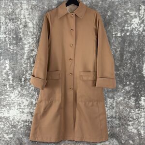 Forecaster of Boston Sz 7/8 Outdoor Trench Coat Brown Button Long Sleeve Pocket